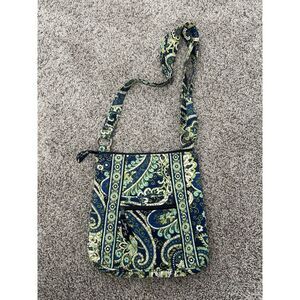 Vera Bradley Green/Blue Paisley Print Crossbody‎